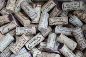 Bouchons de liège de bouteilles de vin de Bordeaux