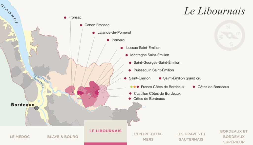 carte des vignobles du Libournais