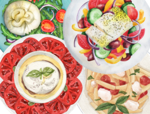 Plats avec des fromages d’été